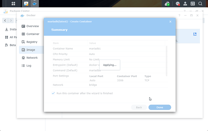 群晖（Synology）NAS 后台安装 Docker 后配置 Mariadb / MySQL-MyLoo科技网