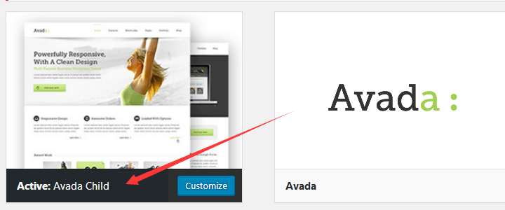 激活avada子主题