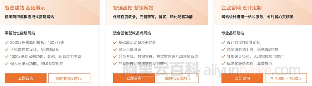 阿里云建站费用给大家看下速成美站、企业官网、营销建站价格表-MyLoo科技网