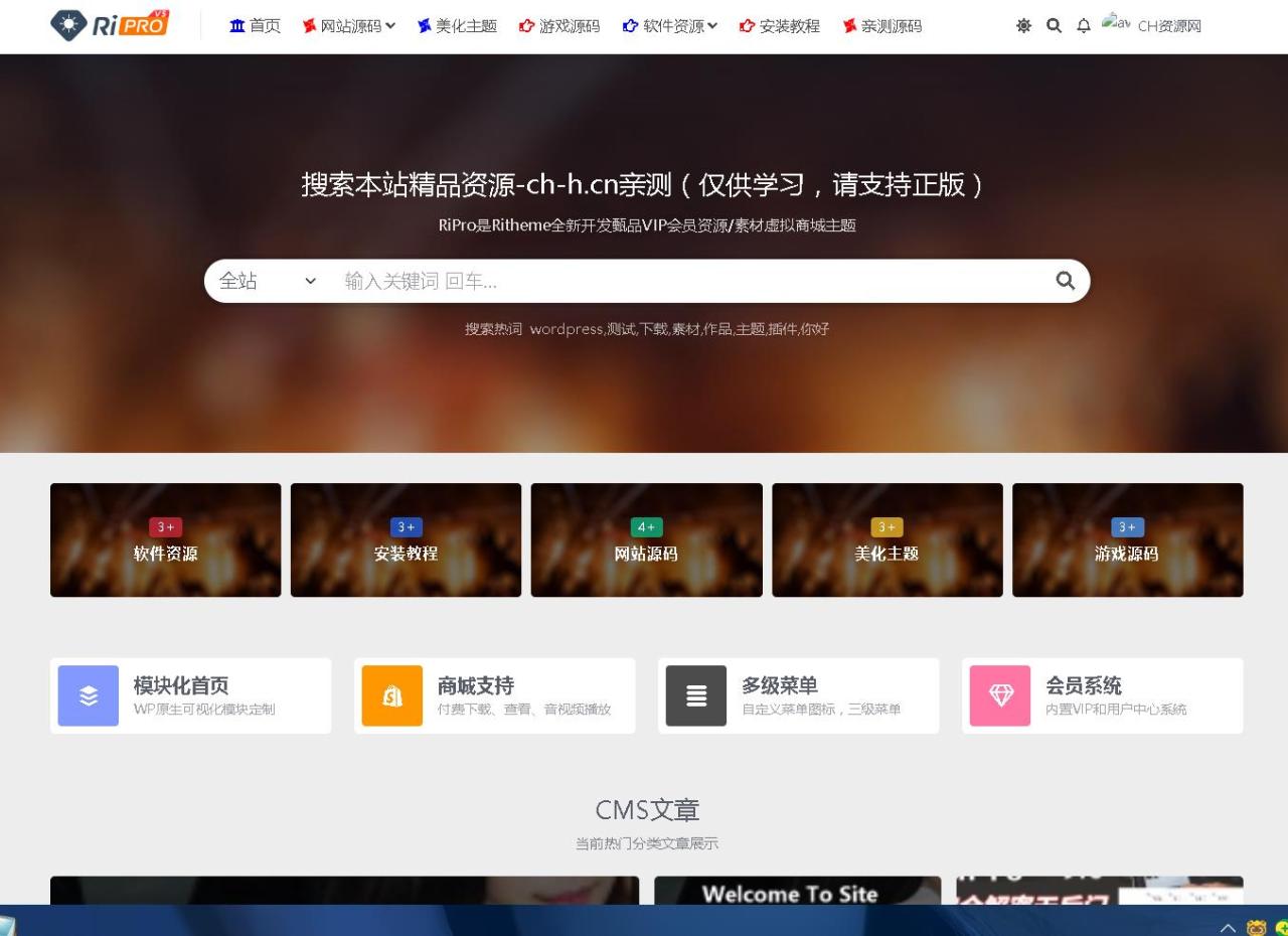 WordPress主题RiPro V5 7.1.3 开心版日主题免授权版源码 虚拟资源站首选主题 站长亲测-MyLoo科技网