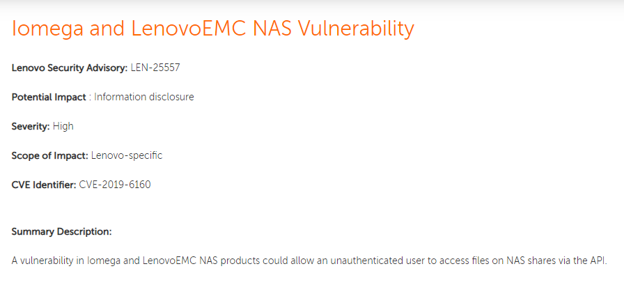 Lenovo/Iomega的NAS存在权限控制缺陷，导致海量信息泄露-MyLoo科技网
