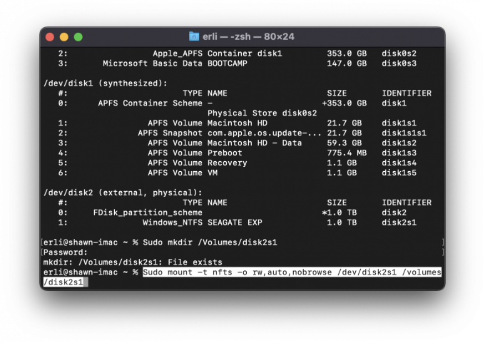 图4：挂载disk2s1磁盘分区